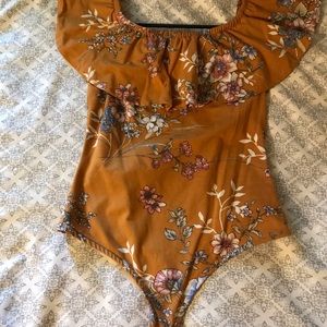 Mustard flower one piece.